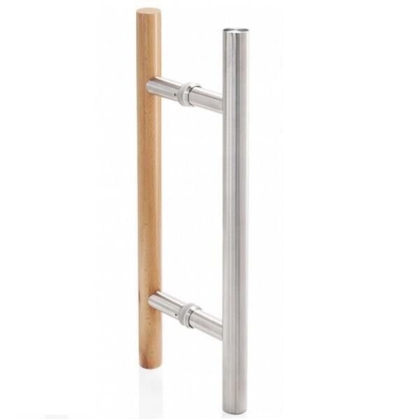 Rokturis saunai DRAVA D32x450mm, lakots dižskābardis ar SS304 stiprinājumu, piemērots 8-12mm stiklam