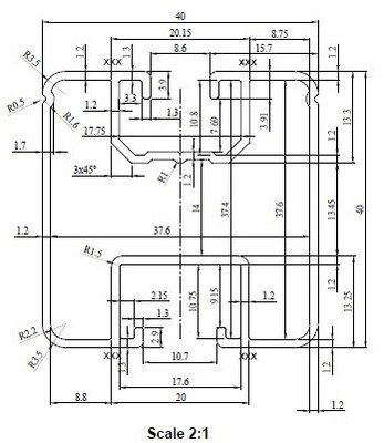 Kvadrātprofils 40x40x1.2 saules paneļiem vai citām konstrukcijām