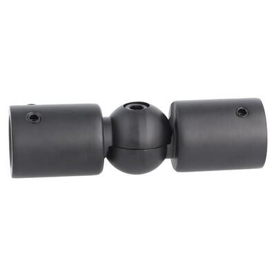 Caurules regulējams stūra savienojums 19mm, melns
