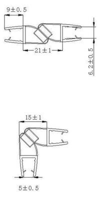 Blīvējums dušai ar magnētu brūnu stikls/stikls 180, 6mm stiklam, caurspīdīgs