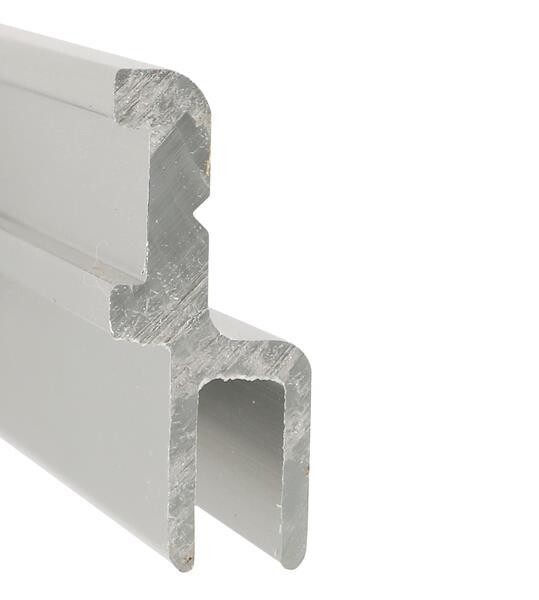 Alumīnija profils magnētiskai PVC blīvei 8mm stiklam, garums 2.5m, CPL apdare, komplektā skrūves un dībeļi