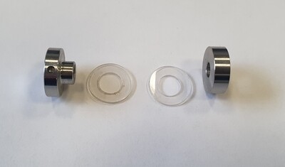 Stikla stiprinājums bez skrūves, diametrs D16 mm, papildus pieejamas koka vai abpusējās skrūves