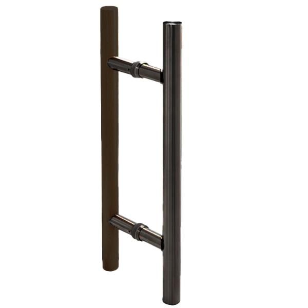 DRAVA matēts melns rokturis saunai, izmēri D32×500 mm, centru attālums 300 mm, piemērots stikla un koka durvīm