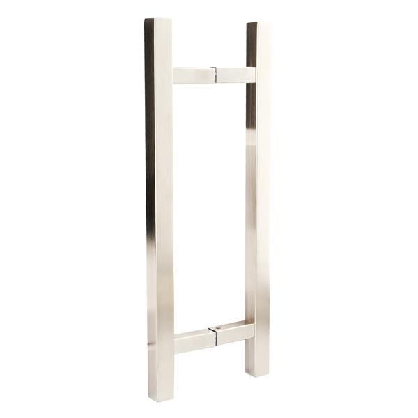 SAVA taisnstūra rokturis no nerūsējošā tērauda SS304, izmērs 25x25x500mm, stiklam ar D12 mm urbumu, pulēts