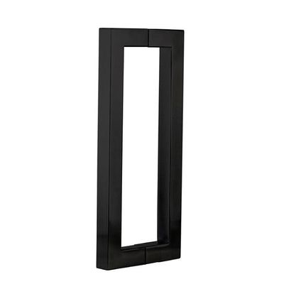 Matēts melns TAJO taisnstūra rokturis stikla durvīm, 25x25x325mm, piemērots 8-12mm stiklam, ar D12mm urbumu