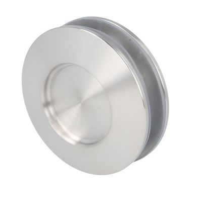 Nerūsējošā tērauda rokturis stiklam, ārējais diametrs 65mm, iekšējais urbums 50mm, piemērots bīdāmajām durvīm