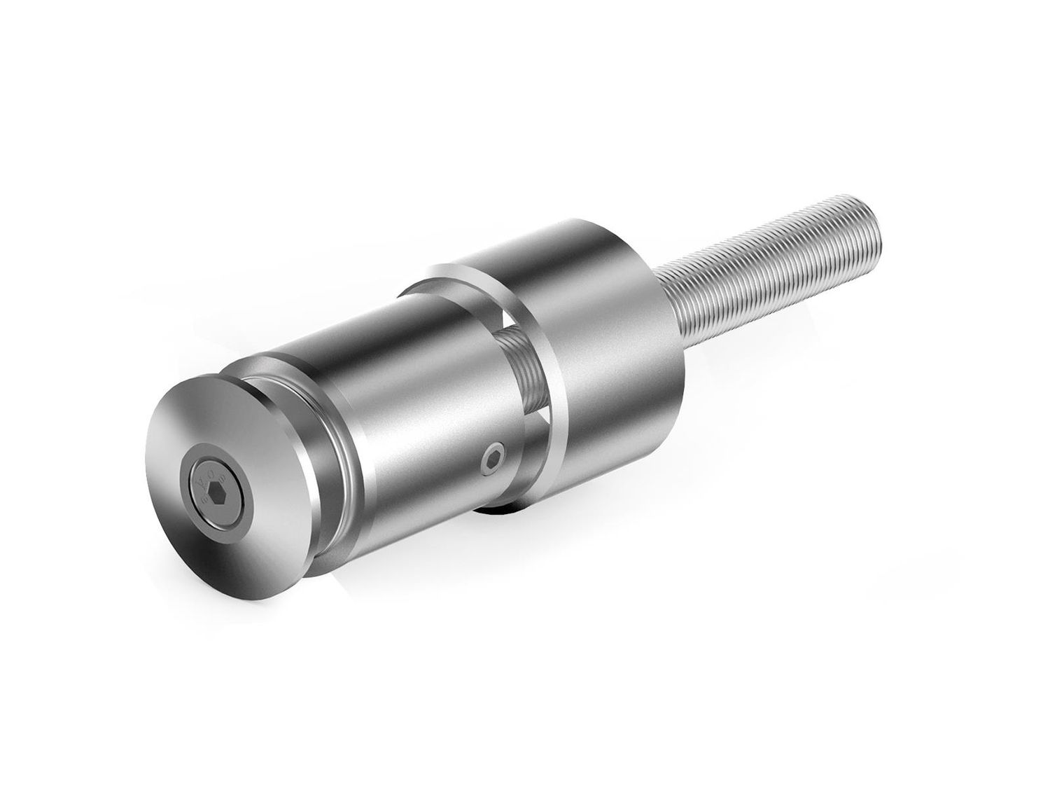 Alumīnija stiprinājums stiklam ar INOX anodējumu, izmērs 50x50 mm
