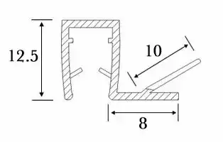 Blīvējums dušai 10mm stiklam, stikls/stikls 90^, caurspīdīgs, L=2,5m