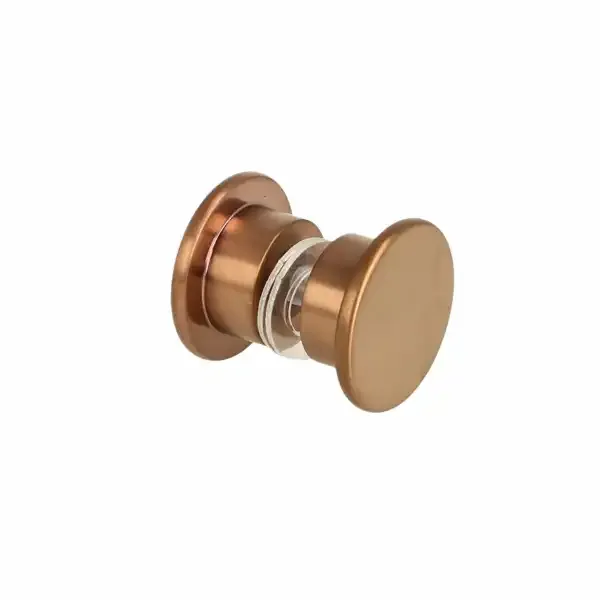 Elegants KIEL rokturis dušas stikla durvīm, matēts varš, piemērots 6-12mm stiklam, ieteicams urbuma diametrs ø10mm
