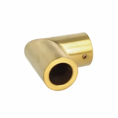 Savienotājs caurulei uz cauruli 90 grādi, 52×52mm, 19mm caurulei, matēts misiņš