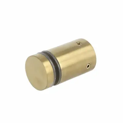 Caurules turētājs pie sienas uz stikla, 19mm caurulei, 8–10mm stiklam, matēts misiņš
