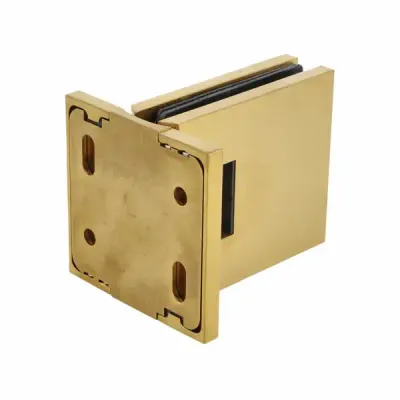 Vira stiklam LIMA, siena/stikls, matēts misiņš, centrālā plāksne, 6–10mm stiklam