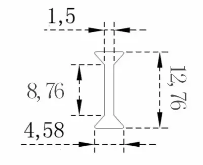Akrila blīvējums 12,76mm stiklam, L=3m