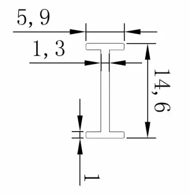 Akrila blīvējums 12mm stiklam I-formas, L=3m