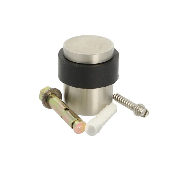 Durvju atdure Cylinder ø30×40 mm SS304 birstēts ar stiprinājuma skrūvēm un neilona dībeļiem