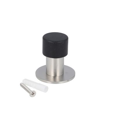Durvju atdure Stick SS201 ø22×50 mm ar melnu gumijas uzgali