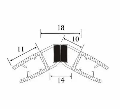 Blīvējums dušai ar magnētu stikls/stikls 135, 6mm stiklam, caurspīdīgs