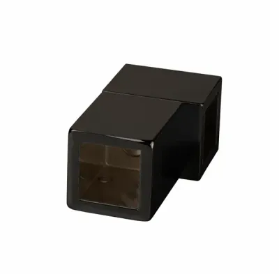 Caurules turētājs 90grādi 19x19mm caurulei, melns