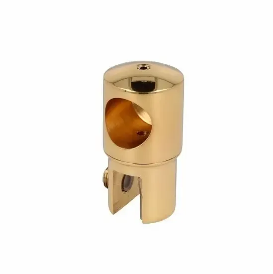 Noslēgts gala turētājs ø19 mm caurulei pulēts misiņš 8-10 mm stiklam stikla margām