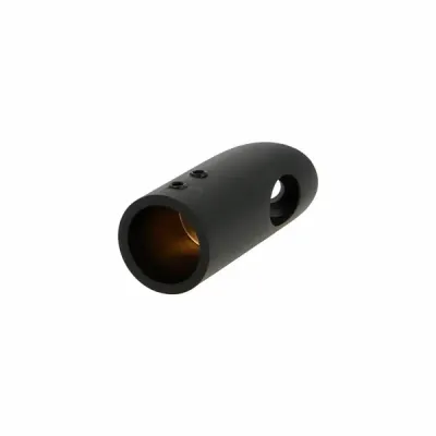 Caurules turētājs pie sienas 19mm caurulei 45 grādos, melns