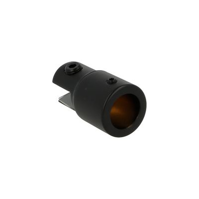 Caurules turētājs stikls/griesti 19mm caurulei, melns