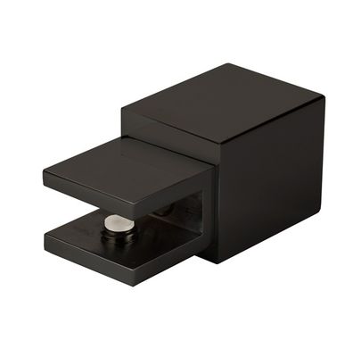 Stikla un griestu turētājs kvadrātcaurulei 19x19mm melns pārklājums 8-10 mm stiklam