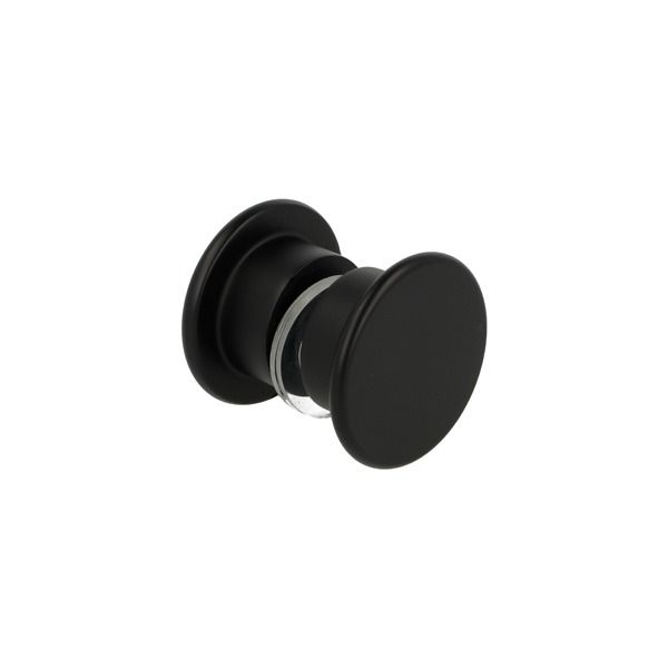 Misiņa durvju rokturis Kiel dušai ar melnu pārklājumu 6-12 mm stikla durvīm, ø40 mm