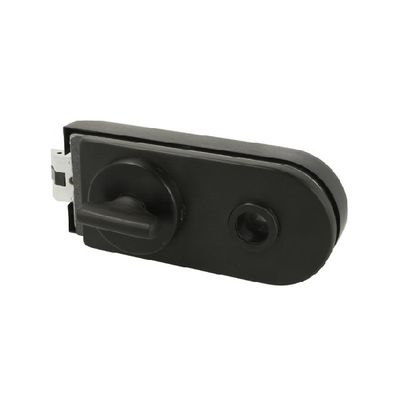 Slēdzene WC, melna Melna stikla durvju slēdzene WC “Clark”, SS304, alumīnija korpuss, piemērota 8-12mm stiklam, bez roktura.