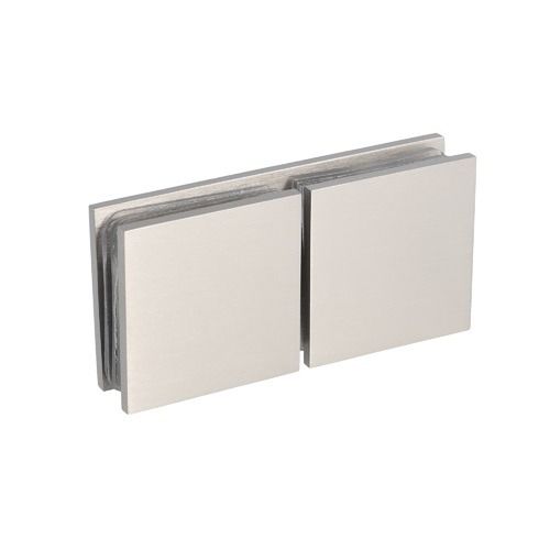 Stikla stiprinājums BERNI, stikls/stikls, 180°, SS apdare, 90×44×16mm, kvadrātveida malas, piemērots 8-10mm stiklam
