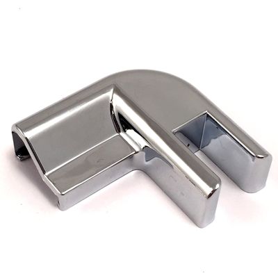 Pulēts alumīnija sliekšņa savienojums dušai, 90°, kreisais, slieksnis/stikls, 15x8 mm