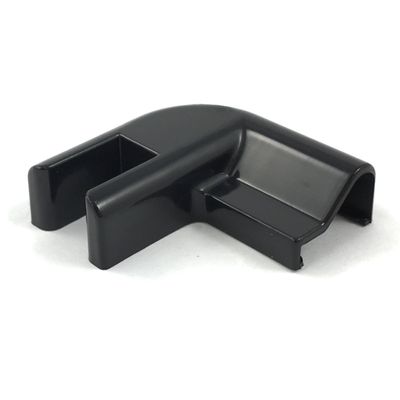 Melns anodēts alumīnija sliekšņa savienojums dušai, 90°, labais, slieksnis/stikls, 15x8 mm