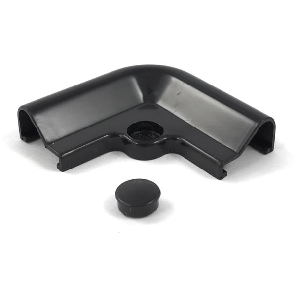 Melns sliekšna savienojums 90° grādi dušas slieksnim 15x8mm, alumīnijs