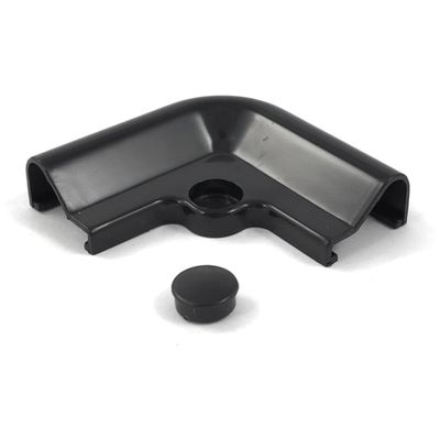 Melns sliekšna savienojums 90° grādi dušas slieksnim 15x8mm, alumīnijs