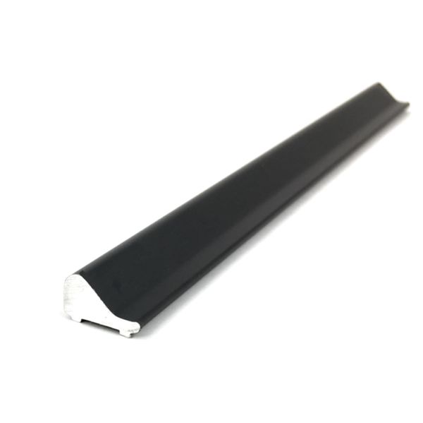 Alumīnija slieksnis dušai, 15x8mm, 2m, melns anodēts