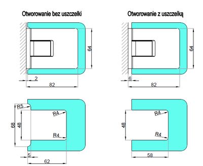 Vira stikla durvīm SLIM siena/stikls decentrēta, melna, 8-10 mm,