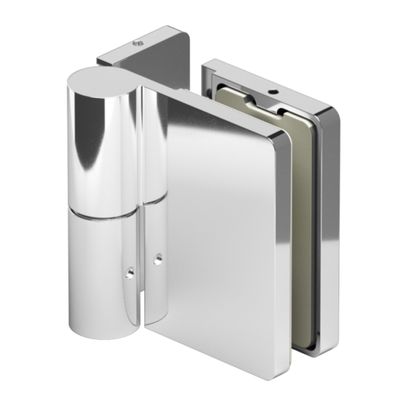 Verona SLIM durvju eņģe stiklam, siena/stikls, kreisā, CPL pārklājums, 90°, piemērota 6-8mm stiklam