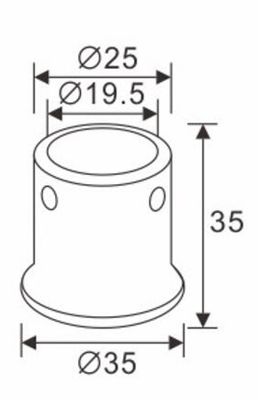 Stiprinājuma stabilizators pie sienas 90° Ø19mm, hromēts