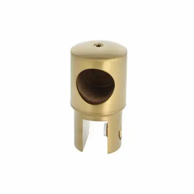 Gala caurules stiprinājums uz stikla 8-10mm, D19mm, matēta misiņa apdare