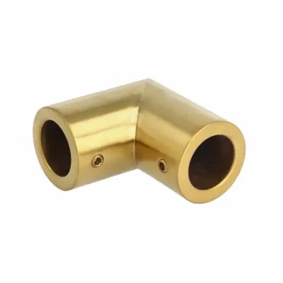 Leņķa savienojums caurulei uz cauruli 90° 52x52mm, piemērots D19mm caurulēm matēta misiņa apdare, dušas un stikla sistēmām