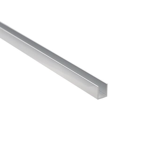 U-profils alumīnija 12x8.2x12x1 (6.2mm), pulēts, 2.5m