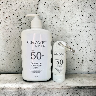 Crave Skin SPF50+ Sunscreen 500g & 75g