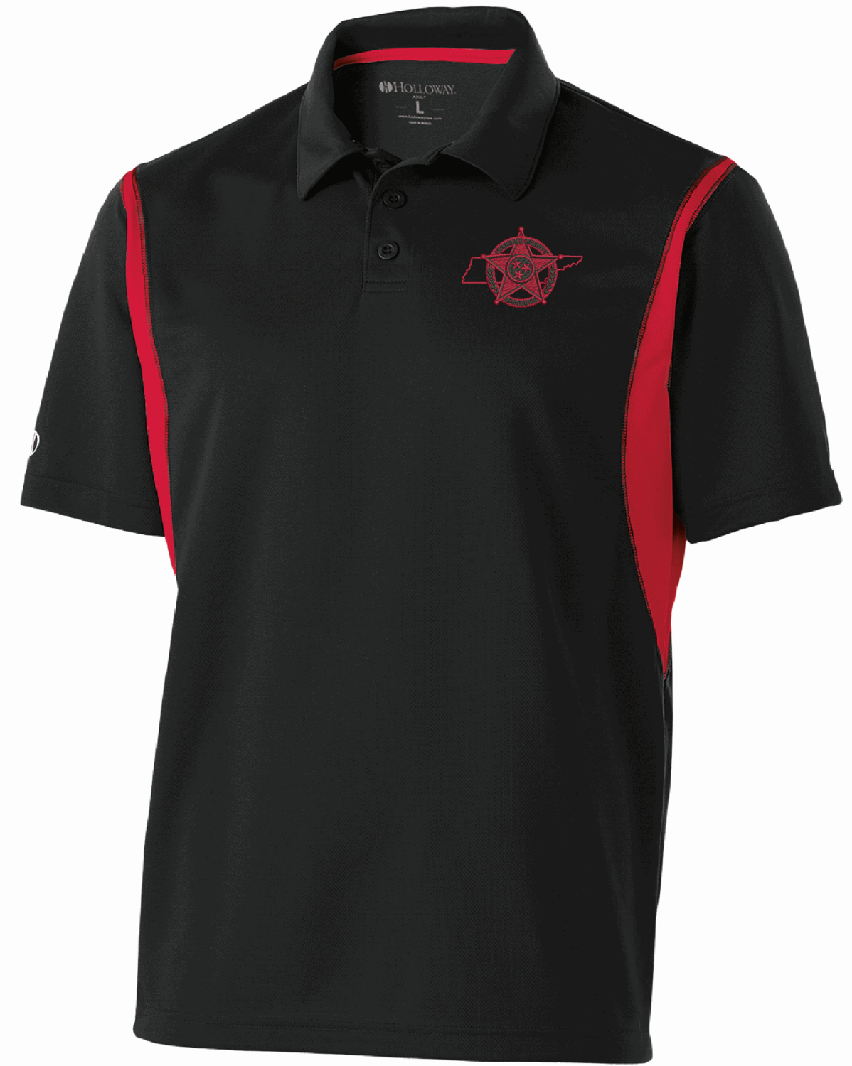 Black & Red Augusta Integrate S/S Polo