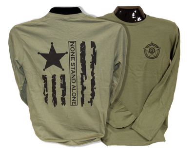 Distressed Flag Long Sleeve Shirt-Large