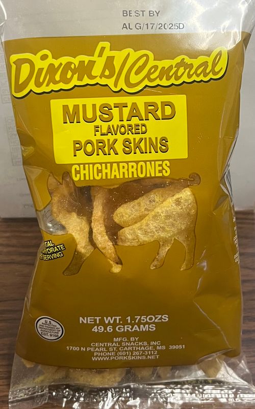 Mustard Flavored Pork Skins