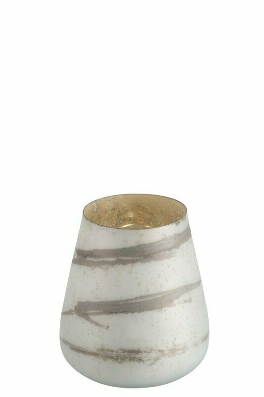 PORTA VELAS BOHO BRANCO E CINZA