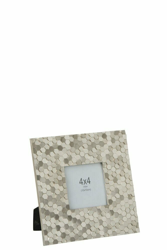 MOLDURA EM PRATA HEXAGONAL