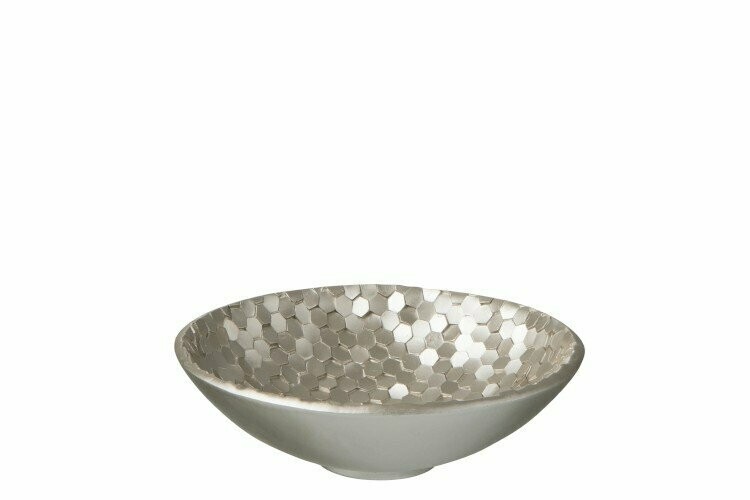 TIGELA DECORATIVA EM PRATA HEXAGONAL