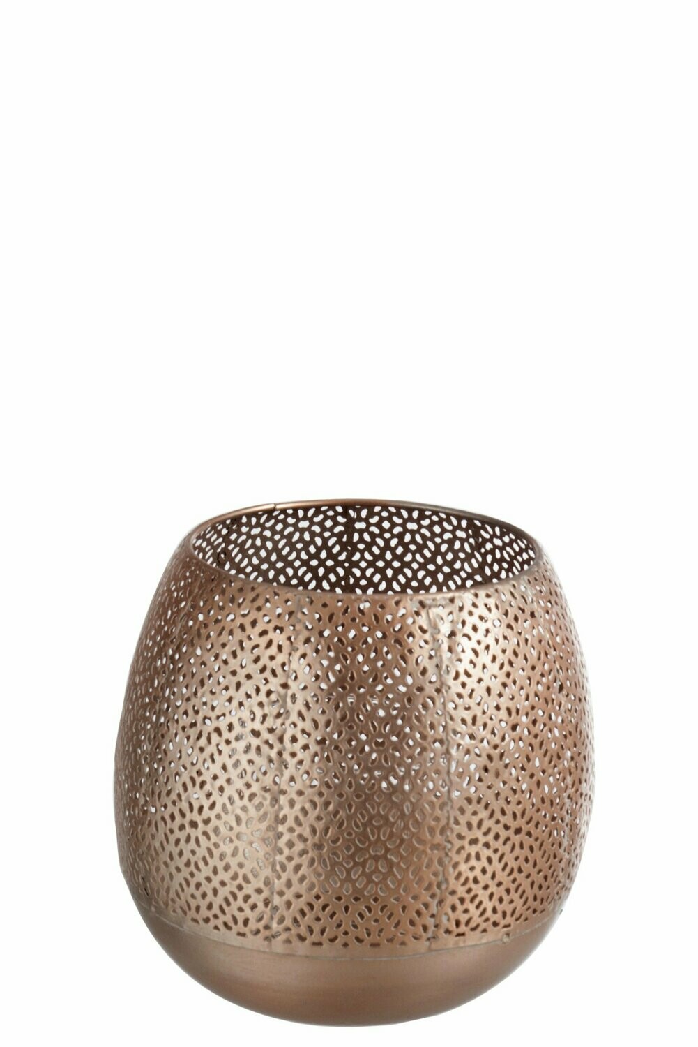 PORTA VELAS GRANDE METÁLICO ROSE GOLD
