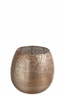 PORTA VELAS GRANDE METÁLICO ROSE GOLD