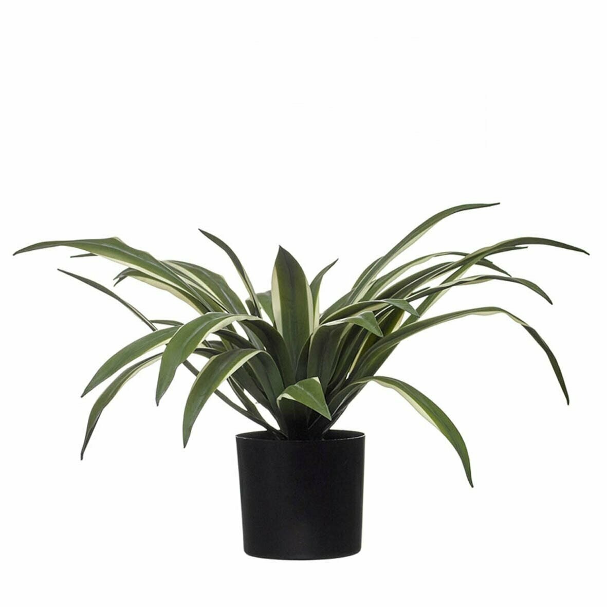VASO PRETO COM PLANTA ARTIFICIAL